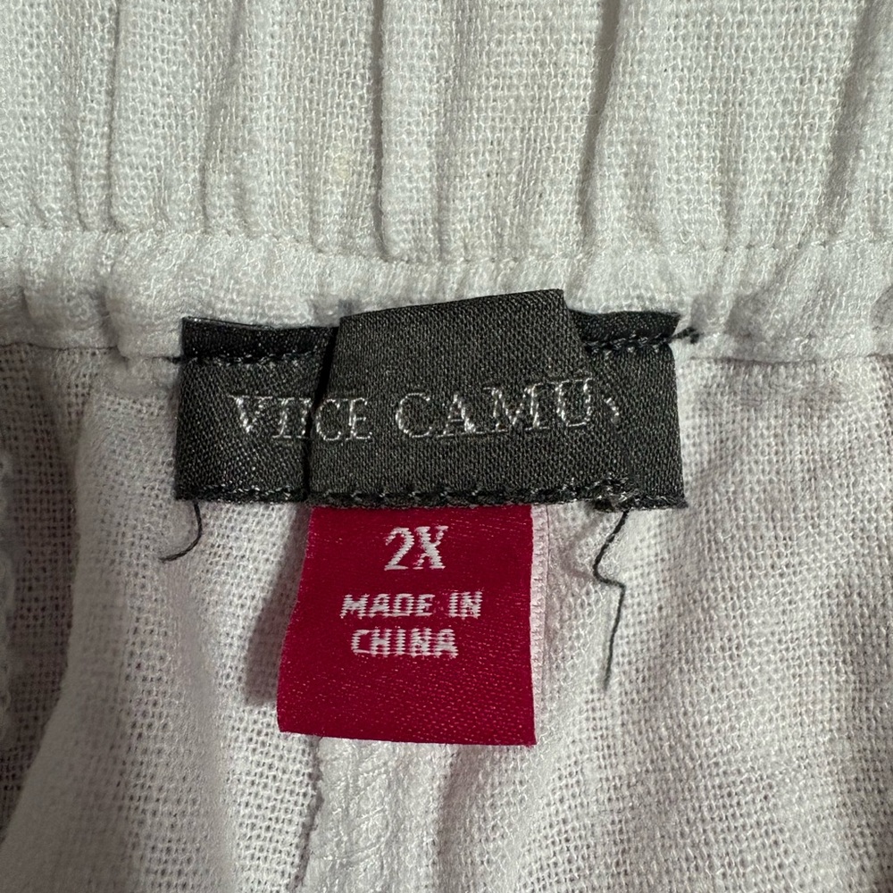 Vince Camuto White Linen Relaxed Fit Lightweight - Picture 4 of 7